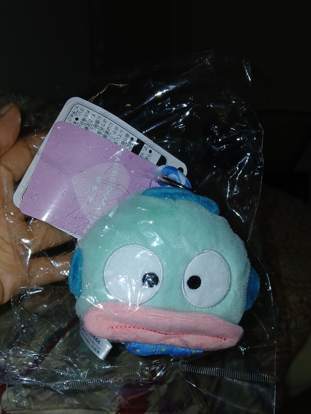 #hangy #sanrio Mint Blue and Pink Plush Fish #Keychain